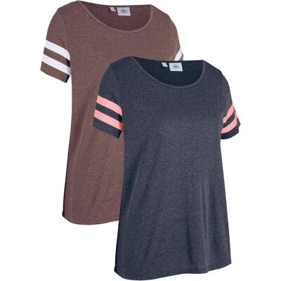 bonprix Leichtes Sport-Shirt (2er Pack)grau 52Damen bonprix Leichtes Sport-Shirt (2er Pack)grau 52Damen