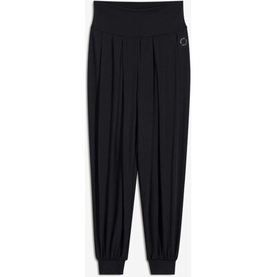 bonprix Weite Sporthose mit umklappbaren Bundschwarz 48Damen bonprix Weite Sporthose mit umklappbaren Bundschwarz 48Damen