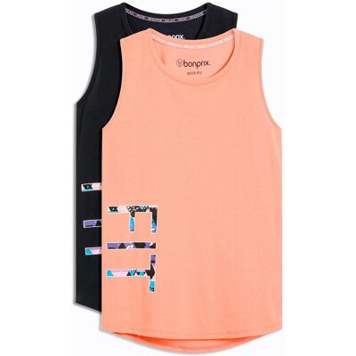 bonprix Sport-Top (2er Pack), schnelltrocknendschwarz 56Damen bonprix Sport-Top (2er Pack), schnelltrocknendschwarz 56Damen