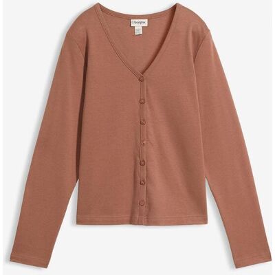 bonprix Heavy Jersey Shirtjacke aus reiner Bio-Baumwollebraun 48Damen bonprix Heavy Jersey Shirtjacke aus reiner Bio-Baumwollebraun 48Damen