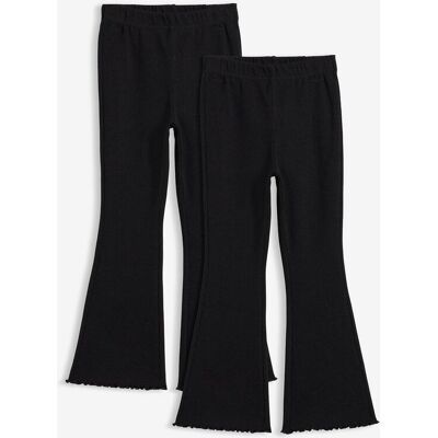 bonprix Gerippte ausgestellte Leggings (2er Pack)schwarz 92Mädchen bonprix Gerippte ausgestellte Leggings (2er Pack)schwarz 92Mädchen
