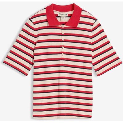 bonprix Piqué-Poloshirt aus reiner Bio-Baumwollerot 36Damen bonprix Piqué-Poloshirt aus reiner Bio-Baumwollerot 36Damen