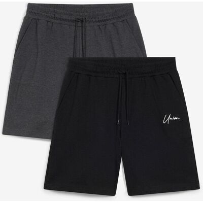 bonprix Jersey-Shorts aus schwerer Bio-Baumwoll-Qualität (2er Pack)schwarz 48Herren bonprix Jersey-Shorts aus schwerer Bio-Baumwoll-Qualität (2er Pack)schwarz 48Herren