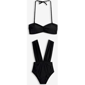 bonprix Badeanzug + Bandeau-Bikinioberteil (2-tlg.Set)schwarz 46Damen bonprix Badeanzug + Bandeau-Bikinioberteil (2-tlg.Set)schwarz 46Damen
