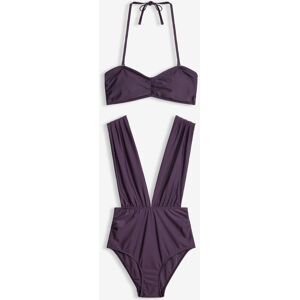 bonprix Badeanzug + Bandeau-Bikinioberteil (2-tlg.Set)lila 40Damen bonprix Badeanzug + Bandeau-Bikinioberteil (2-tlg.Set)lila 40Damen