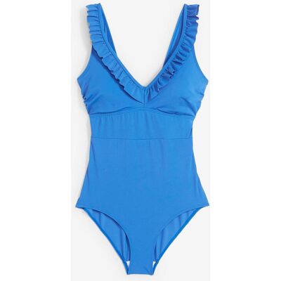 bonprix Badeanzug mit Volantsblau 42Damen bonprix Badeanzug mit Volantsblau 42Damen