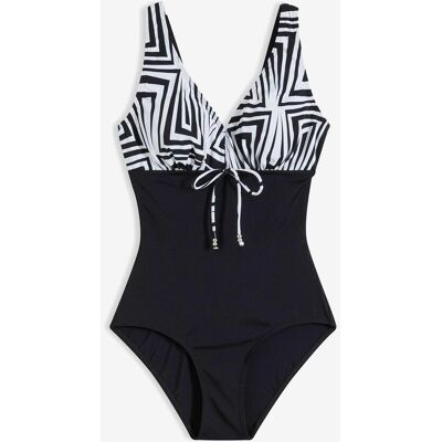 bonprix Badeanzug mit V-Ausschnittschwarz 38Damen bonprix Badeanzug mit V-Ausschnittschwarz 38Damen
