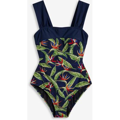 bonprix Medium Shape-Badeanzug mit breiten Trägernblau 38Damen bonprix Medium Shape-Badeanzug mit breiten Trägernblau 38Damen