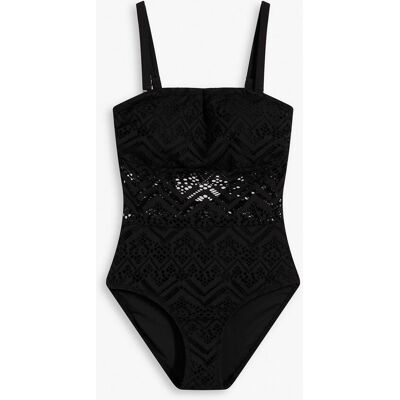 bonprix Bandeau-Badeanzug mit Spitzeschwarz 44Damen bonprix Bandeau-Badeanzug mit Spitzeschwarz 44Damen