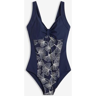 bonprix Light Shape-Badeanzug mit bedrucktem Einsatzblau 36Damen bonprix Light Shape-Badeanzug mit bedrucktem Einsatzblau 36Damen