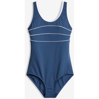bonprix Badeanzug mit Ziernähtenblau 46Damen bonprix Badeanzug mit Ziernähtenblau 46Damen