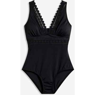 bonprix Badeanzug mit Laser-Cut Einsätzenschwarz 44Damen bonprix Badeanzug mit Laser-Cut Einsätzenschwarz 44Damen