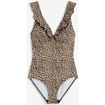 bonprix Badeanzug mit Volantsbeige 44Damen bonprix Badeanzug mit Volantsbeige 44Damen