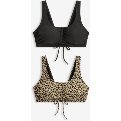 bonprix Bustier-Bikinioberteil mit Bindebändern (2er Pack)schwarz 48Damen bonprix Bustier-Bikinioberteil mit Bindebändern (2er Pack)schwarz 48Damen