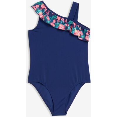 bonprix Badeanzug mit One-Shoulder-Optik und Volantblau 164Mädchen bonprix Badeanzug mit One-Shoulder-Optik und Volantblau 164Mädchen