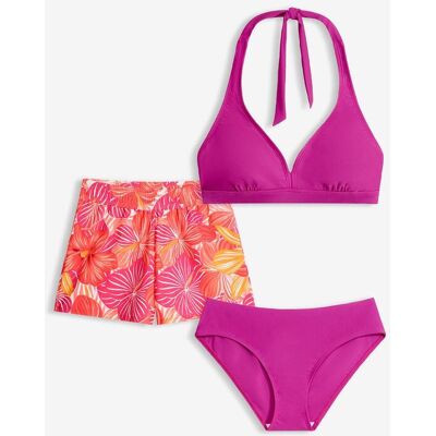 bonprix Neckholder-Bikini und Badeunterteil (3-tlg.Set)lila 36Damen bonprix Neckholder-Bikini und Badeunterteil (3-tlg.Set)lila 36Damen
