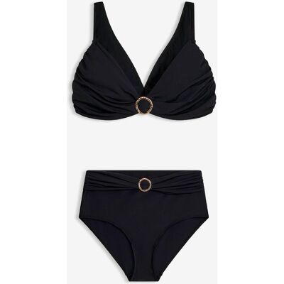 bonprix Bustier-Bikini mit Ringdetail (2-tlg.Set)schwarz 48Damen bonprix Bustier-Bikini mit Ringdetail (2-tlg.Set)schwarz 48Damen