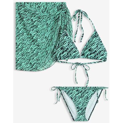 bonprix Triangel Bikini + Pareo (3-tlg.Set)grün 42Damen bonprix Triangel Bikini + Pareo (3-tlg.Set)grün 42Damen