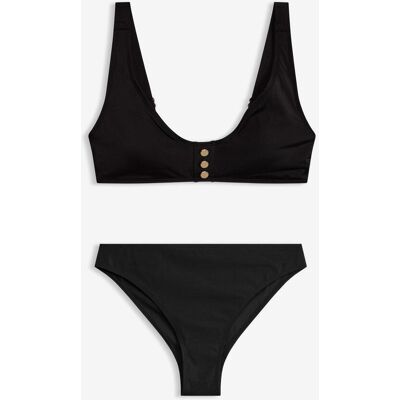 bonprix Bustier-Bikini mit Knopfdetail (2-tlg.Set)schwarz 36Damen bonprix Bustier-Bikini mit Knopfdetail (2-tlg.Set)schwarz 36Damen