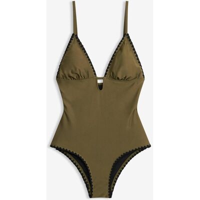 bonprix Badeanzug mit Stickereigrün 36Damen bonprix Badeanzug mit Stickereigrün 36Damen