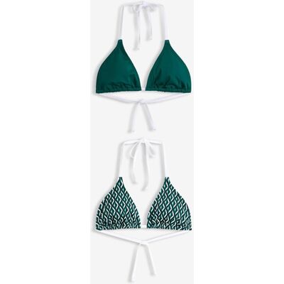 bonprix Triangel-Bikinioberteil (2er Pack)grün 40Damen bonprix Triangel-Bikinioberteil (2er Pack)grün 40Damen