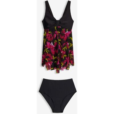 bonprix Long-Tankini mit bedrucktem Netzmaterial (2-tlg.Set)schwarz 46Damen bonprix Long-Tankini mit bedrucktem Netzmaterial (2-tlg.Set)schwarz 46Damen