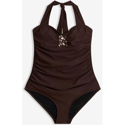 bonprix Light Shape Badeanzug mit Glitzersteinchenbraun 40Damen bonprix Light Shape Badeanzug mit Glitzersteinchenbraun 40Damen