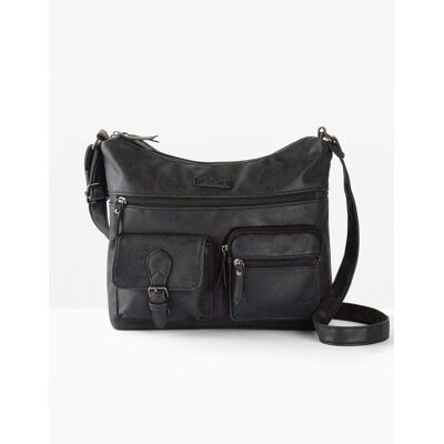 bonprix Umhängetasche mit Außentaschenschwarz 0Damen bonprix Umhängetasche mit Außentaschenschwarz 0Damen