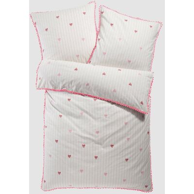 bonprix Linon-Bettwäsche mit Pomponsweiß 2 (1x 80/80 cm, 1x 155/220 cm)false bonprix Linon-Bettwäsche mit Pomponsweiß 2 (1x 80/80 cm, 1x 155/220 cm)false