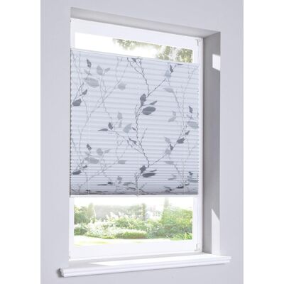 bonprix Verdunkelungsplissee mit Blumenrankengrau 5 (H/B: 130/80 cm)false bonprix Verdunkelungsplissee mit Blumenrankengrau 5 (H/B: 130/80 cm)false