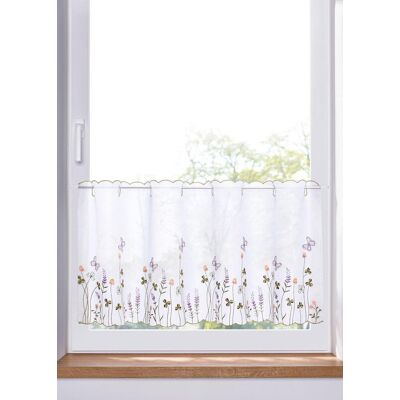 bonprix Scheibengardine mit Blumenstickereibeige 3 (H/B: 45/84 cm)false bonprix Scheibengardine mit Blumenstickereibeige 3 (H/B: 45/84 cm)false
