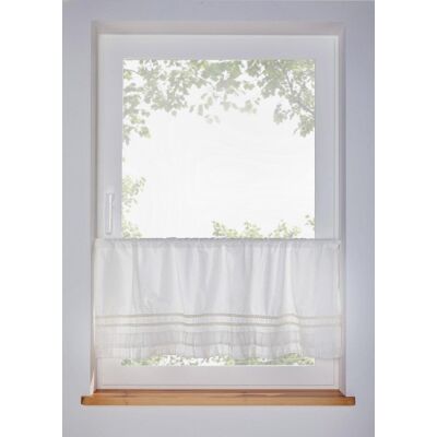 bonprix Bio Baumwoll Scheibengardine mit Rüschenweiß 4 (H/B: 45/115 cm)false bonprix Bio Baumwoll Scheibengardine mit Rüschenweiß 4 (H/B: 45/115 cm)false