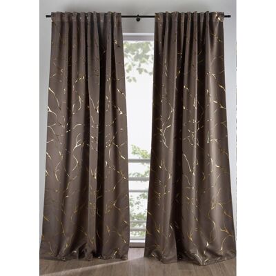 bonprix Abdunkelnder Vorhang mit Glanzdruck (1er Pack)braun 1 (H/B: 145/130 cm)false bonprix Abdunkelnder Vorhang mit Glanzdruck (1er Pack)braun 1 (H/B: 145/130 cm)false