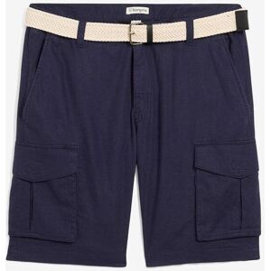 bonprix Regular Fit Cargo-Bermuda mit Gürtel aus luftigem Leinen-Mixblau 64Herren bonprix Regular Fit Cargo-Bermuda mit Gürtel aus luftigem Leinen-Mixblau 64Herren