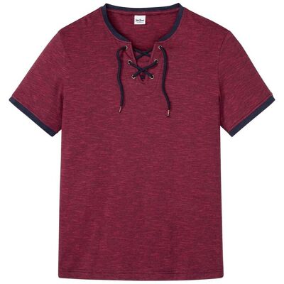 bonprix T-Shirt mit Schnürung aus Bio-Baumwollerot 60Herren bonprix T-Shirt mit Schnürung aus Bio-Baumwollerot 60Herren