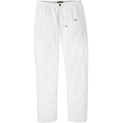 bonprix Relaxed Fit Schlupf-Hose aus luftigem Leinen-Mix, Straightweiß 64Herren bonprix Relaxed Fit Schlupf-Hose aus luftigem Leinen-Mix, Straightweiß 64Herren