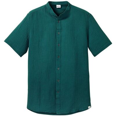 bonprix Kurzarmhemd aus Musselin in Regular Fitpetrol 51Herren bonprix Kurzarmhemd aus Musselin in Regular Fitpetrol 51Herren
