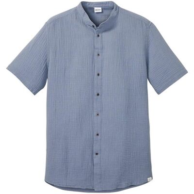 bonprix Kurzarmhemd aus Musselin in Regular Fitblau 47Herren bonprix Kurzarmhemd aus Musselin in Regular Fitblau 47Herren