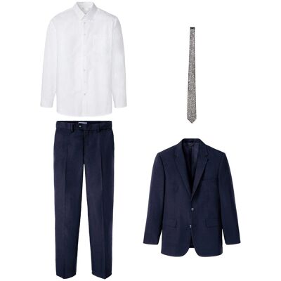 bonprix Anzug mit Hemd und Krawatte (4tlg. Set)blau 48Herren bonprix Anzug mit Hemd und Krawatte (4tlg. Set)blau 48Herren