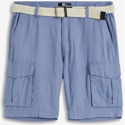 bonprix Regular Fit Cargo-Bermuda mit Gürtel aus luftigem Leinen-Mixblau 62Herren bonprix Regular Fit Cargo-Bermuda mit Gürtel aus luftigem Leinen-Mixblau 62Herren