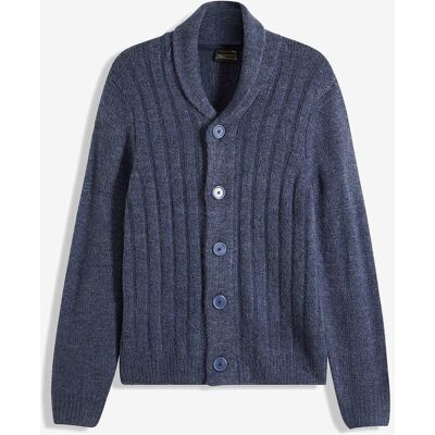 bonprix Strickjacke mit Rippenmusterblau 48Herren bonprix Strickjacke mit Rippenmusterblau 48Herren