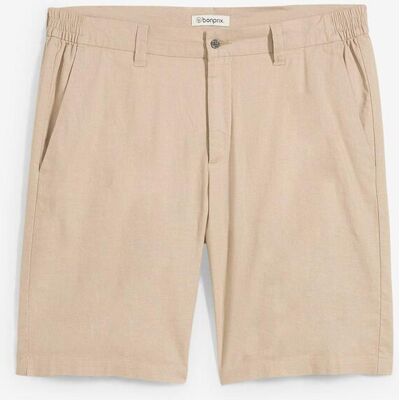 bonprix Regular Fit Chino-Bermuda aus luftigem Leinen-Mixbeige 46Herren bonprix Regular Fit Chino-Bermuda aus luftigem Leinen-Mixbeige 46Herren
