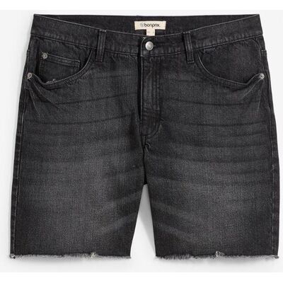bonprix Stretch-Jeans-Shorts mit offenen Saumkanten, Relaxed Fitschwarz 40Herren bonprix Stretch-Jeans-Shorts mit offenen Saumkanten, Relaxed Fitschwarz 40Herren