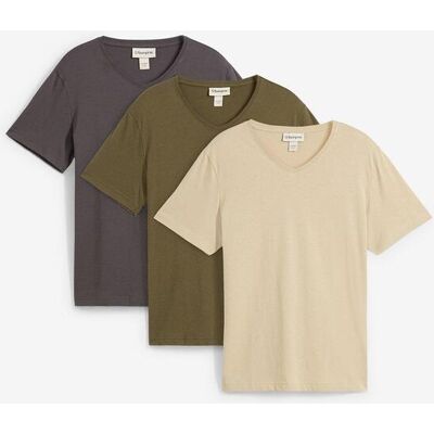 bonprix T-Shirt mit V-Ausschnitt (3er Pack)beige 68Herren bonprix T-Shirt mit V-Ausschnitt (3er Pack)beige 68Herren