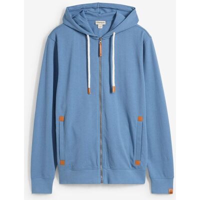 bonprix Kapuzen-Sweatjacke mit Lederimitat-Detailsblau 64Herren bonprix Kapuzen-Sweatjacke mit Lederimitat-Detailsblau 64Herren