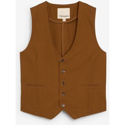 bonprix Weste aus Baumwollcanvasbraun 50Herren bonprix Weste aus Baumwollcanvasbraun 50Herren