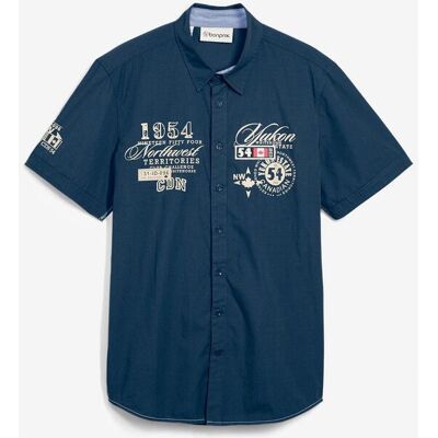 bonprix Kurzarmhemd mit Druckblau 41Herren bonprix Kurzarmhemd mit Druckblau 41Herren