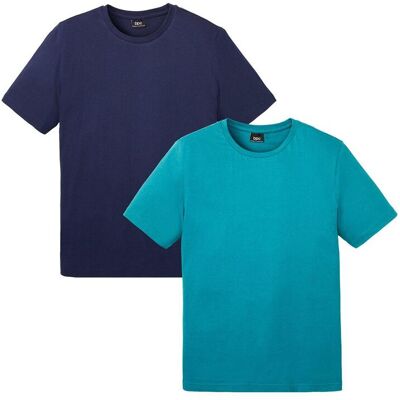 bonprix T-Shirt aus reiner Baumwolle (2er Pack)petrol 68Herren bonprix T-Shirt aus reiner Baumwolle (2er Pack)petrol 68Herren