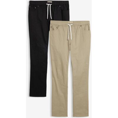 bonprix Regular-Fit Stretch-Schlupfhose Straight (2er Pack)schwarz 48Herren bonprix Regular-Fit Stretch-Schlupfhose Straight (2er Pack)schwarz 48Herren