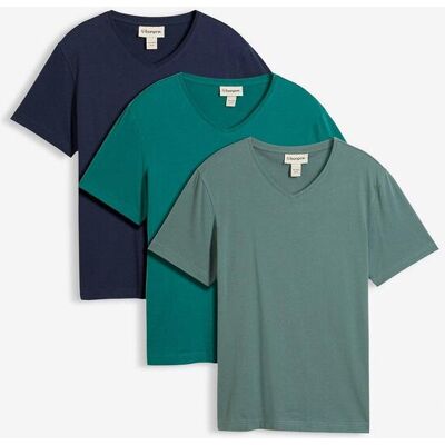bonprix T-Shirt mit V-Ausschnitt (3er Pack)petrol 56Herren bonprix T-Shirt mit V-Ausschnitt (3er Pack)petrol 56Herren